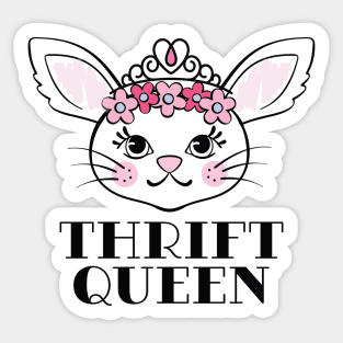 Cute Bunny Thrift Queen Sticker